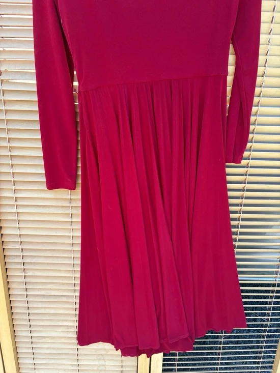 Coldwater Creek Long Sleeve Wine Red Fit & Flare Dress - Picture 6 of 6